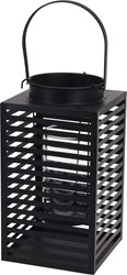 Lanterna metallo nero portacandele decorazione windlight nero
