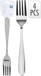 Excellent Houseware forchetta set posate da tavola 4 pezzi acciaio inox argento