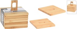 Excellent Houseware sottobicchieri in bambù set 6 pezzi per bicchieri 9x9cm marrone