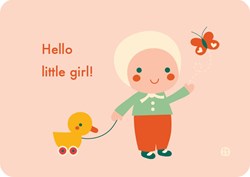 Bora Shop cartolina bambina - Biglietto nascita Hello baby