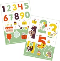 Bora Shop adesivi - numeri - 2 fogli adesivi A6 per bambini
