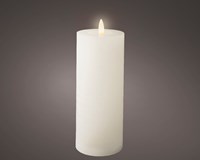 Candela LED rustica bianca con timer - 7x19 cm - illuminazione d'atmosfera