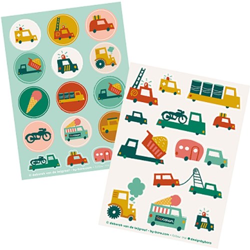Bora Shop set di adesivi auto - Fogli adesivi 2 x A6 per bambini