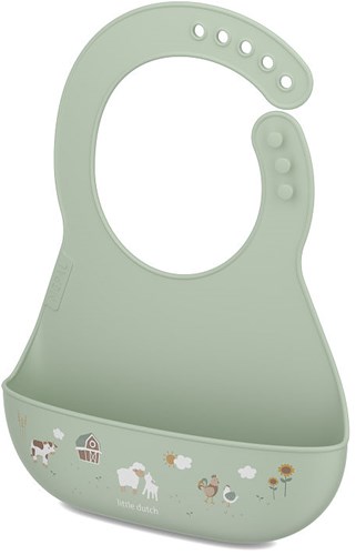 Mepal bavaglino bambino bavaglino in silicone con tasca Little Farm