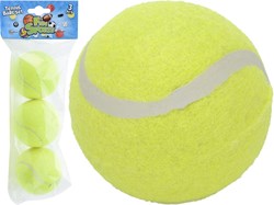Palline da tennis giocattolo per cani gialle 3 pezzi in sacchetto riporto