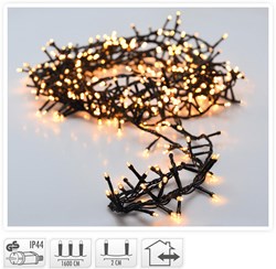 Luci MicroCluster natalizie 800 LED 16 metri bianco caldo IP44 esterno
