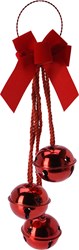 Appendiporta campanelli rossi decorazione natalizia plastica 46cm