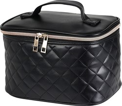 Beauty bag effetto pelle motivo a rombi nero borsa trucco giocattolo cartone