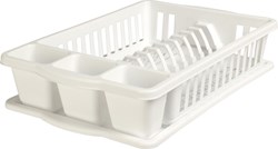 van der Meulen scolapiatti plastica bianco con vassoio cucina 39,5x26cm