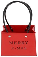 HBX natural living vaso natalizio modello borsa rosso decorazione plastica