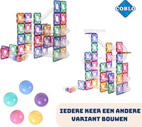 Coblo giocattoli mattoncini magnetici pastello marblerun / pista per biglie 100 pezzi-3