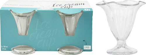 Bicchiere coppa gelato trasparente set 2 pezzi 150ml bicchieri dessert
