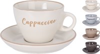 HH - Koopman set tazza e piattino cappuccino in gres assortiti