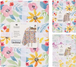Koopman tovaglia effetto lino fiori 180x130cm decorazione multicolore