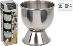 Koopman set portauova - portauova in acciaio inox 4 pezzi bianco accessorio tavola