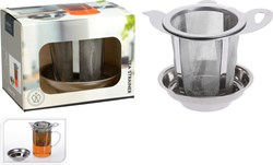 Koopman filtro per tè in acciaio inox con supporto argento - accessorio filtro tè