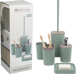 HH - Koopman set bagno giocattolo educativo verde 5 pezzi cartone