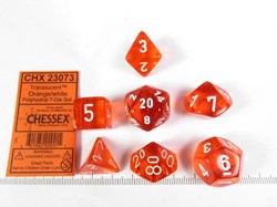 Chessex set dadi poliedrici arancione bianco 7 pezzi plastica