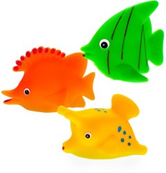 Mom's Care set giochi da bagno pesci - 3 pezzi colorati senza BPA