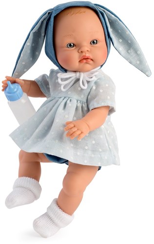 Bambola Asi bambola morbida 36cm vestito grigio con orecchie da coniglio giocattolo
