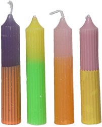 Decoris candele da tavola paraffina set 4 pezzi colorate 11cm