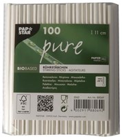 100 Roerstaafjes papier "pure" 11cm wit