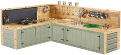 Cosy cucina da esterno COUNTRY GREEN ad angolo per bambini