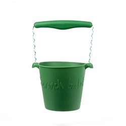 Scrunch secchiello giocattolo verde pieghevole secchiello da spiaggia resistente