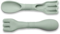 Scrunch paletta da sabbia giocattolo - double digger verde salvia silicone