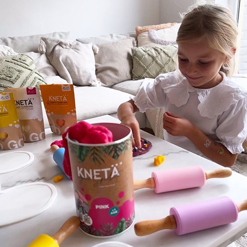 Kneta Pasta Modellabile XXL Tubo Rosa 1000g - Pasta Vegan Bambini-2