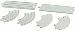 PlanToys Giocattoli in legno Binari di prolungamento per strade e ferrovie in gomma - Set C