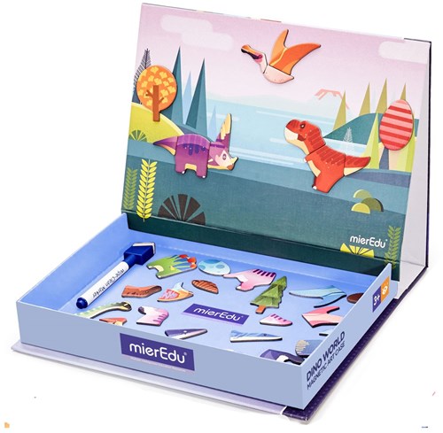 Mieredu libro magnetico mondo dinosauri giocattolo educativo carta FSC