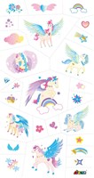 Avenir tatuaggi adesivi tatuaggio bambini Pegasus 52 pezzi multicolore