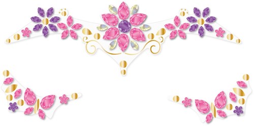 Avenir adesivi decorativi per il viso - fiori - gemme autoadesive-3