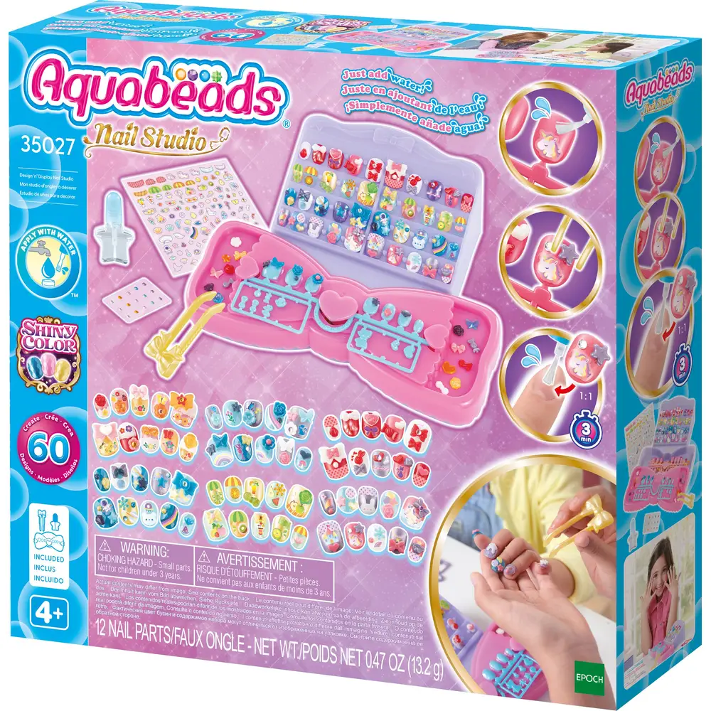 Aquabeads set unghie multicolore per bambini - studio creativo con 60 unghie