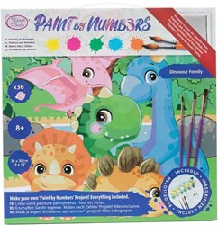 Craft Buddy dipingi con i numeri famiglia dinosauri 30x30cm set acrilico