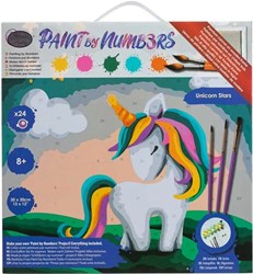 Craft Buddy dipingi con i numeri unicorno stelle set acrilico 30x30cm