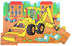Bigjigs Puzzle di legno Escavatore - 9 pezzi