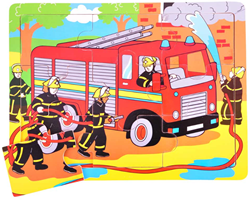 Bigjigs Puzzle in legno Vigili del Fuoco - 9 pezzi
