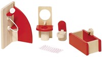 Goki bagno casa delle bambole set accessori in legno per casa delle bambole-2