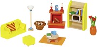 Goki set mobili soggiorno casa delle bambole - accessori in legno 24 pezzi-2
