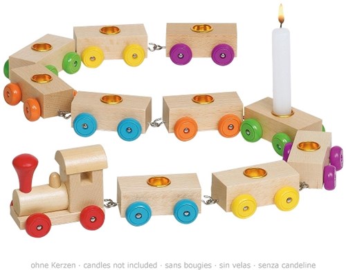 Goki trenino di compleanno in legno decorazione giocattolo 75cm lungo-2