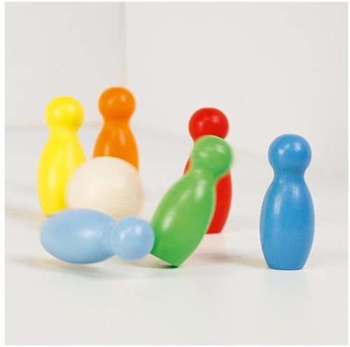 Goki gioco di birilli in legno - giocattolo colorato per bambini-2