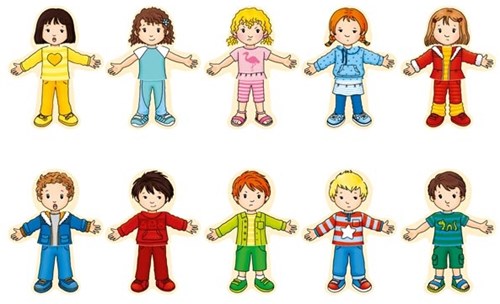 Goki puzzle in legno set travestimento bambino e bambina in scatola di legno 36 pezzi-2