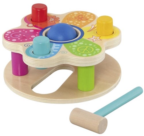 Goki panca da martellare in legno giocattolo - gioco educativo con martello-2