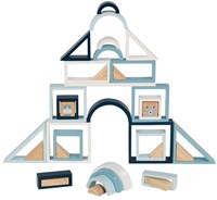 Goki blocchi da costruzione in legno azzurri - set lifestyle 38 pezzi-2