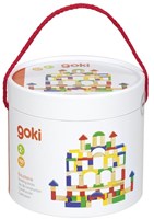 Goki set di blocchi da costruzione in legno - blocchi colorati in barile, 100 pezzi-2