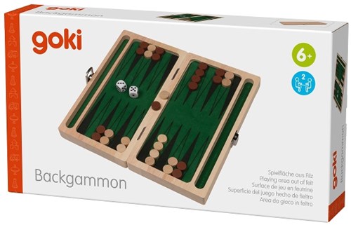 Goki gioco backgammon in legno per bambini e adulti - legno FSC-3
