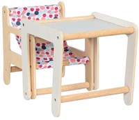 Goki seggiolone in legno per bambole con tavolo 2in1 - mobile per bambole-2