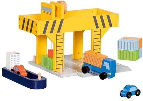 Goki gru portuale giocattolo gru per bambini - gru in legno-3